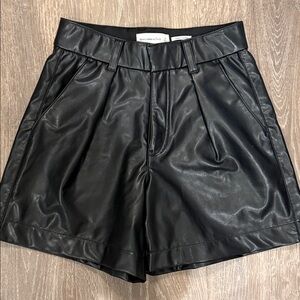 Abercrombie vegan leather black shorts - small